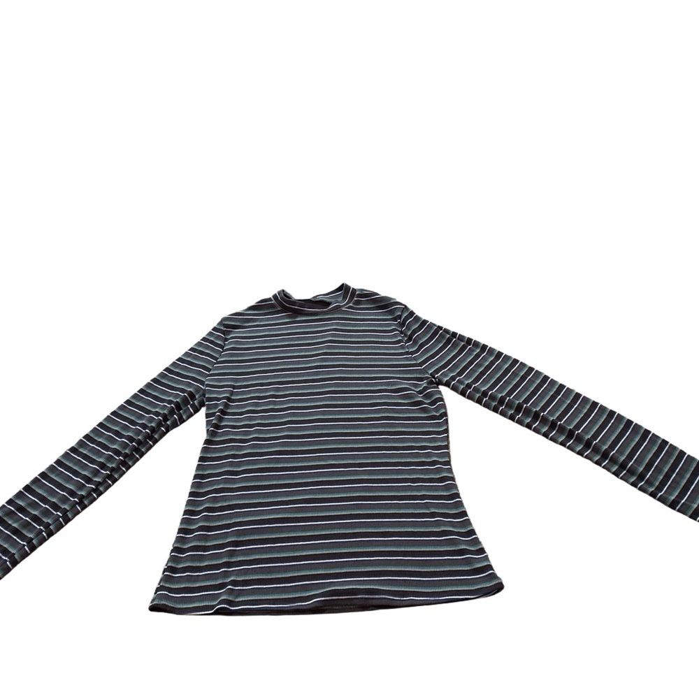 Striped Long Sleeve Women's Textured Shirt Size Large